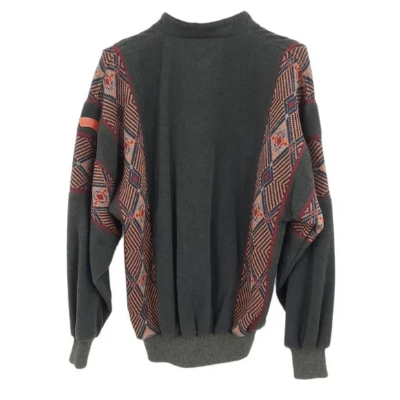 VTG 80s Sondre Poland Swix Sport Green Wool Blend Winter Skiing Sweater Buttons - Picture 12 of 12